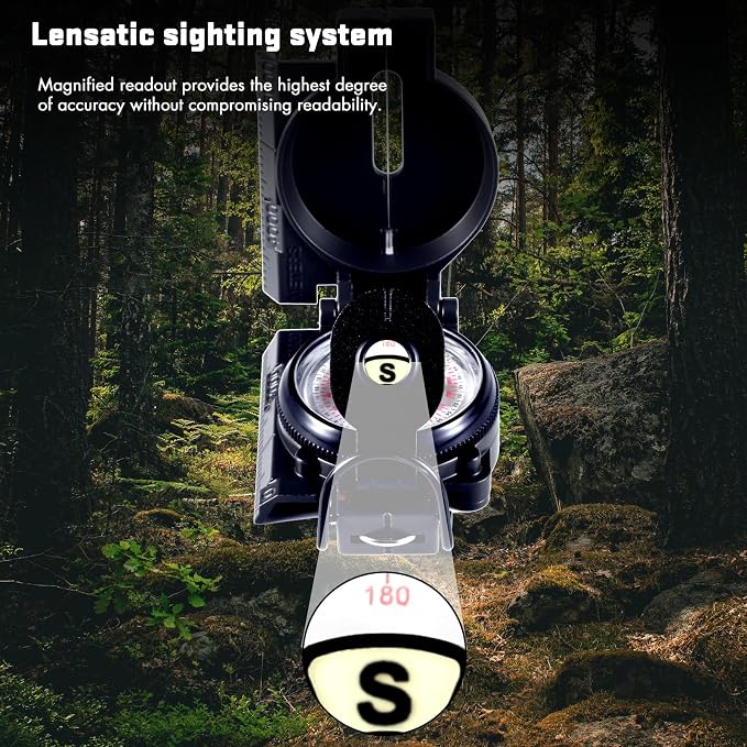 Eyeskey Multifunctional Military Sighting Navigation Compass Impact Resistant & - Image 4