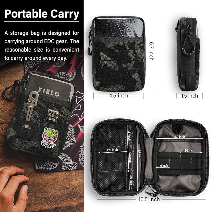 TACTICAL GEEK Block E3.0 EDC Compact Waist Pocket Pouch, Men EDC Pouch Organizer - Image 3