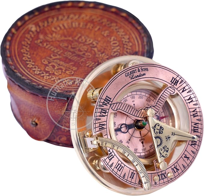 Humaira Nautical Vintage Brass Sundial Compass - Image 6