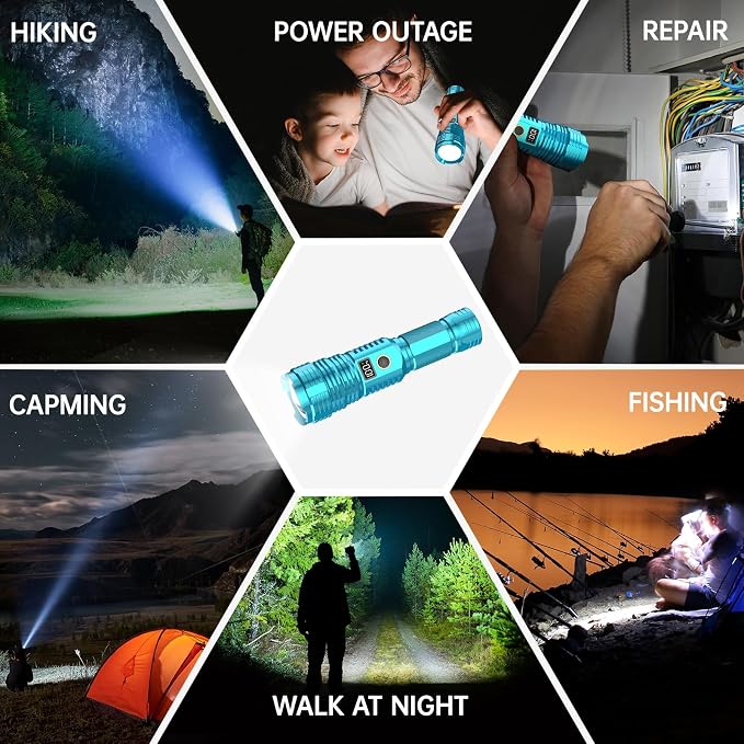 Flashlights High Lumens Rechargeable, 000LM LED Super Bright Flash Light - Image 8