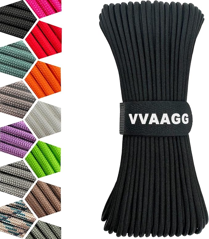 VVAAGG 1000 Paracord Rope 200FT Utility Parachute Cord 4mm 12 Strand Nylon Rope by ParacordSpecialist