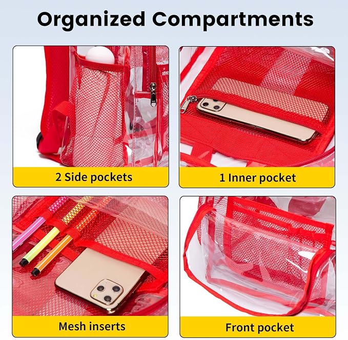Vorspack Clear Backpack Heavy Duty PVC Transparent Backpack - Image 5