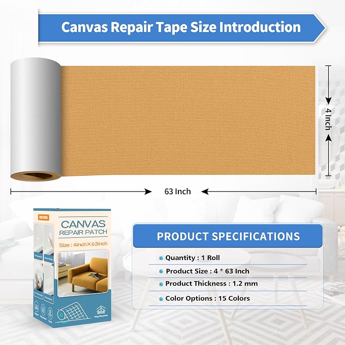KING MOUNTAIN Canvas Repair Tape, Outdoor Gear Patch, 4×63 Inches, Waterproof - Image 4