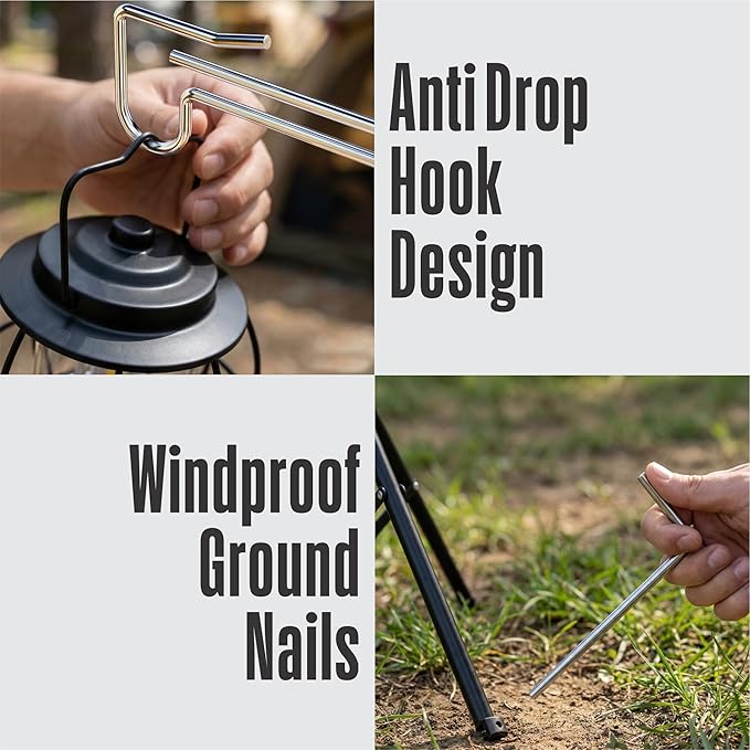 Telescopic Height Adjustable Camping Lantern Tripod Stand - Image 5