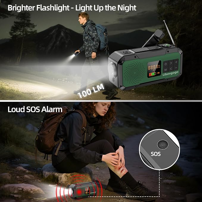 Emergency Radio Waterproof Bluetooth Speaker, Portable Digital AM FM Radio - Image 7