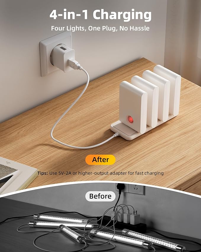 EZVALO Motion Sensor Stair Lights Indoor, Rechargeable Night Lights - Image 3