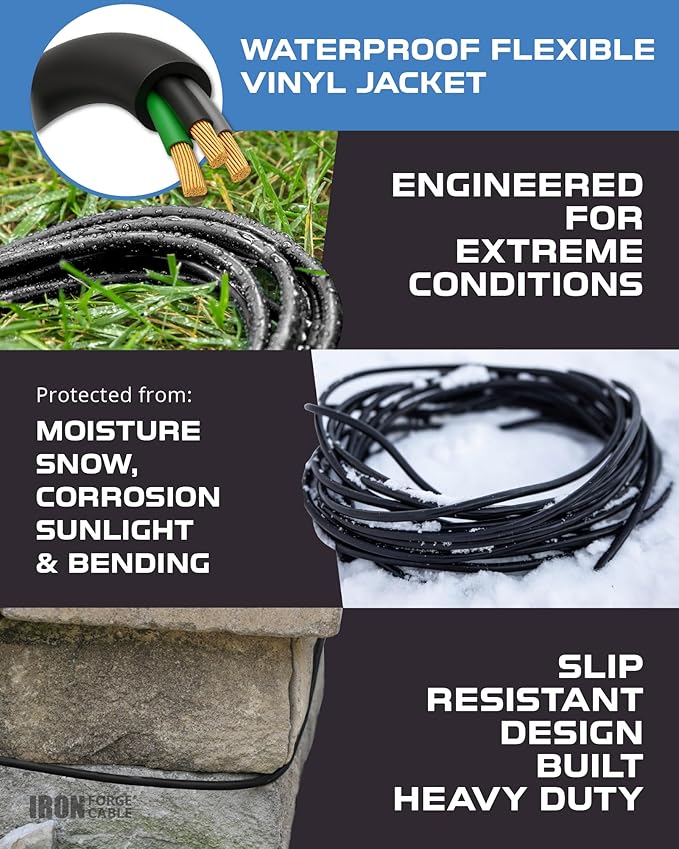 Iron Forge Cable 2 Pack 100 Ft Black Extension Cord, 100 Foot Extension Cord - Image 3