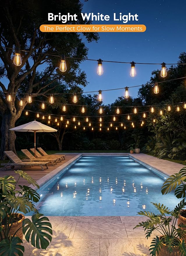 Minetom 100FT Solar-String-Lights-Outdoor-Waterproof, 31+2LED S14 Shatterproof - Image 7