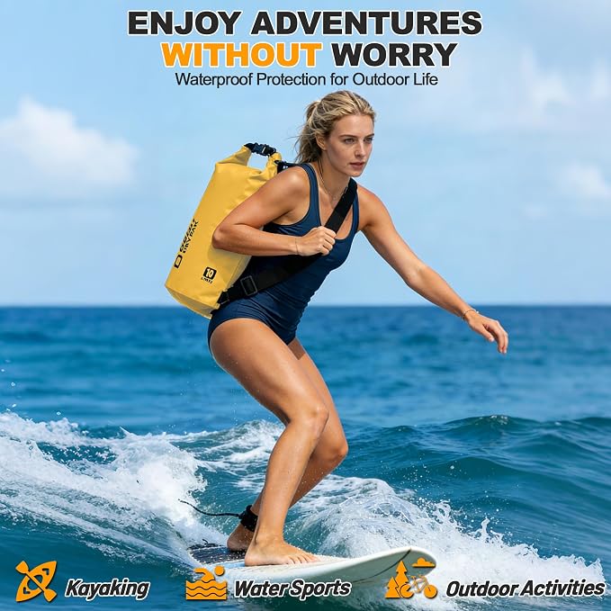 Waterproof Dry Bag, 5L/10L/20L/30L/40L Roll Top Lightweight Storage Backpack - Image 7