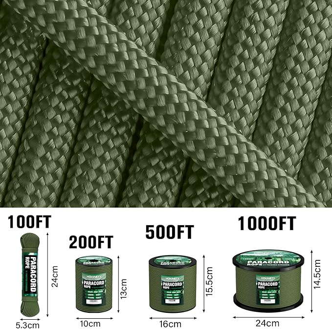 750lb Paracord Rope - 4mm 11 Strand Parachute para Cord Spool Rope Utility - Image 8