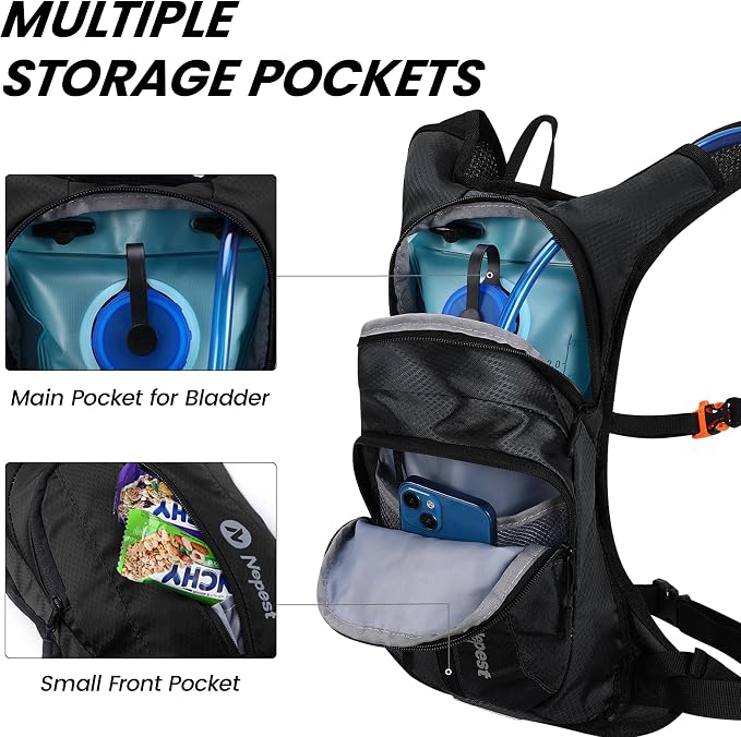 Nepest Hydration Pack Backpack for Women & Men, Lightweight Water Backpack - Image 4