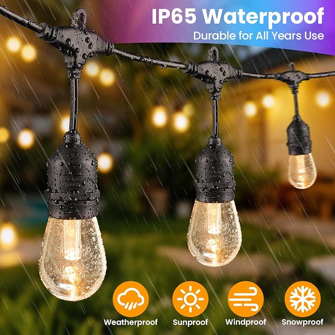 Larkvue 48FT RGBW Outdoor String Lights - Image 3