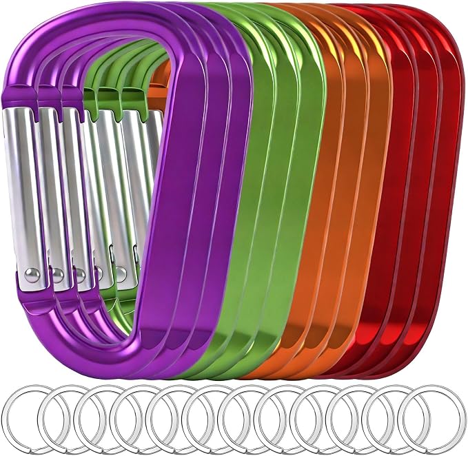 12PCS Carabiner Keychain Clip by Oupengsky