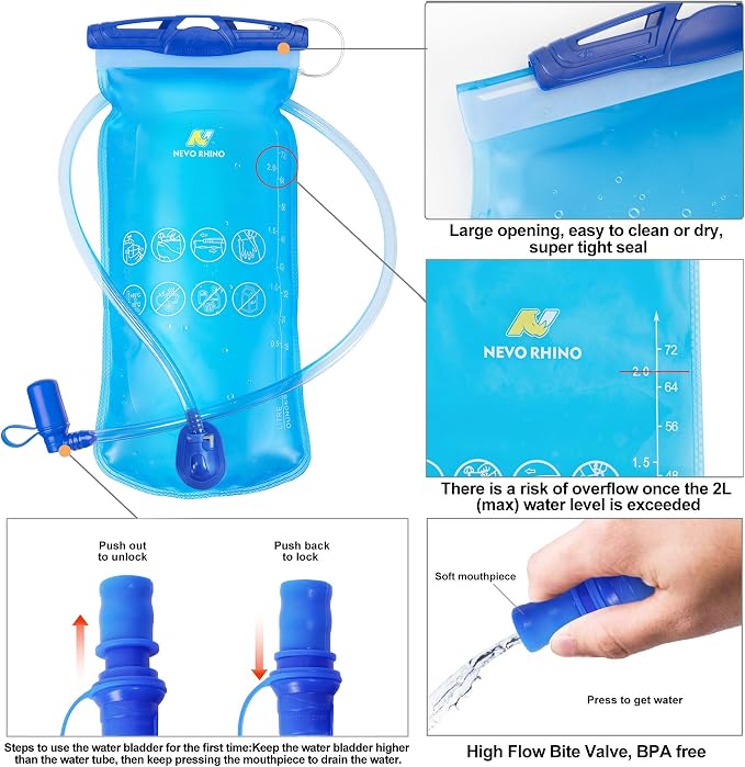 N NEVO RHINO Hydration Bladder1.5L- 2L-3L Leak Proof Water Reservoir, BPA -Free - Image 6