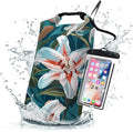 Waterproof Dry Bag, Roll Top Flowers Lily Waterproof Backpack 5L/10L/20L by Cliduli