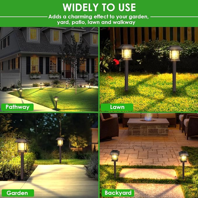 Benany Solar Outdoor Lights, 12 Pack Solar Pathway Lights Waterproof, Landscape - Image 6