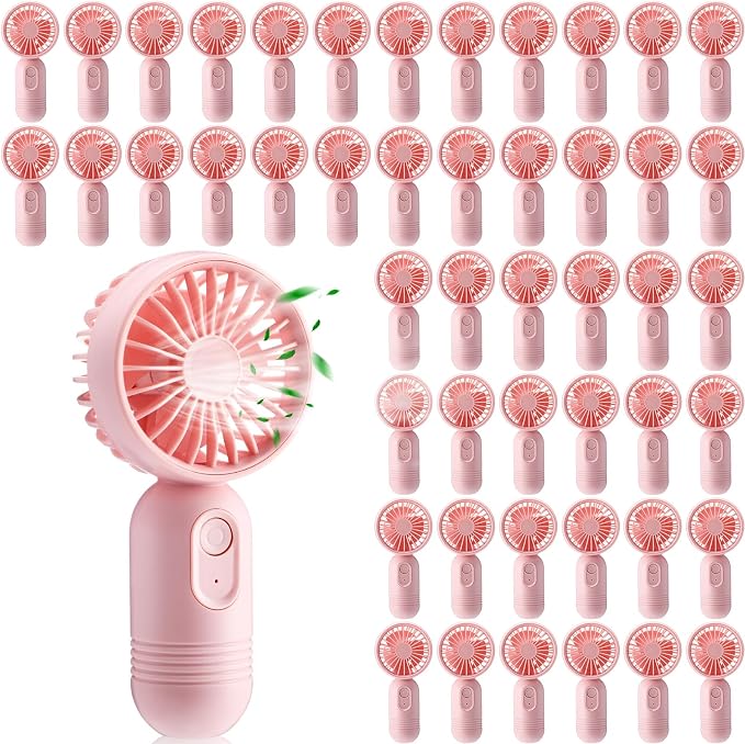 Rossesay 48 Pcs Mini Portable Fan Bulk Cute Handheld Lightweight Small Little by Rossesay