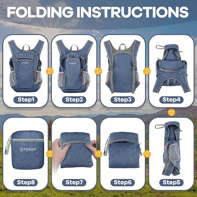 ZOMAKE Ultra Lightweight Packable Backpack 10L, Small Foldable Backpacks Hiking - Image 5