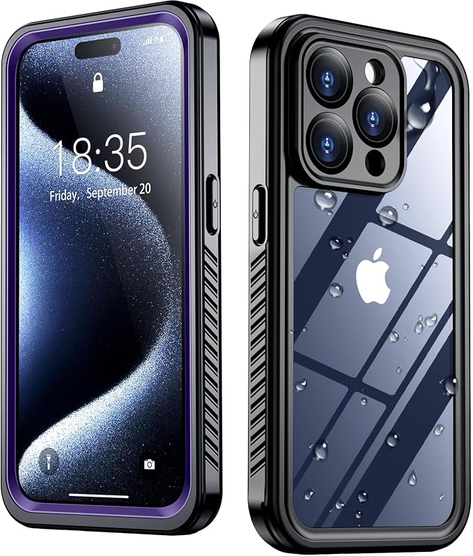 SPIDERCASE for iPhone 15 Pro Case Waterproof, Built-in Lens & Screen Protector by SPIDERCASE