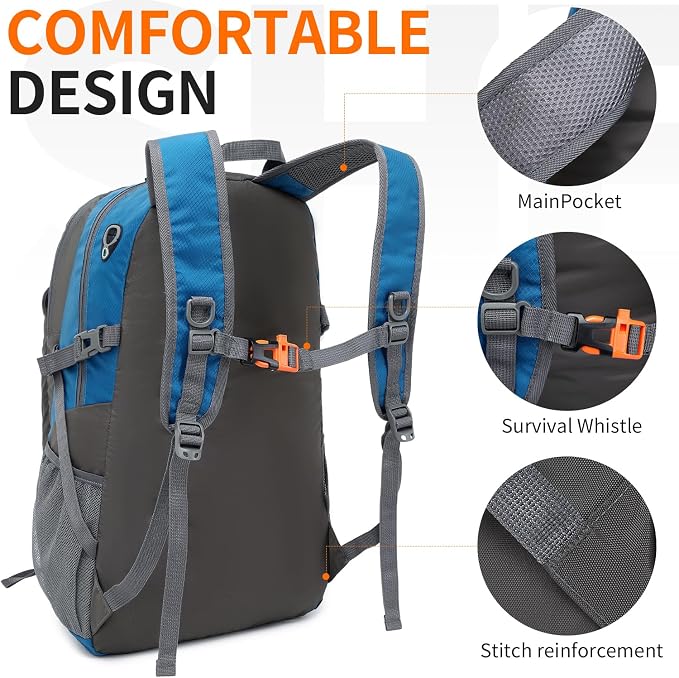 40L Hiking Backpack Lightweight Daypack Waterproof Travel Camping Backpack - Image 4