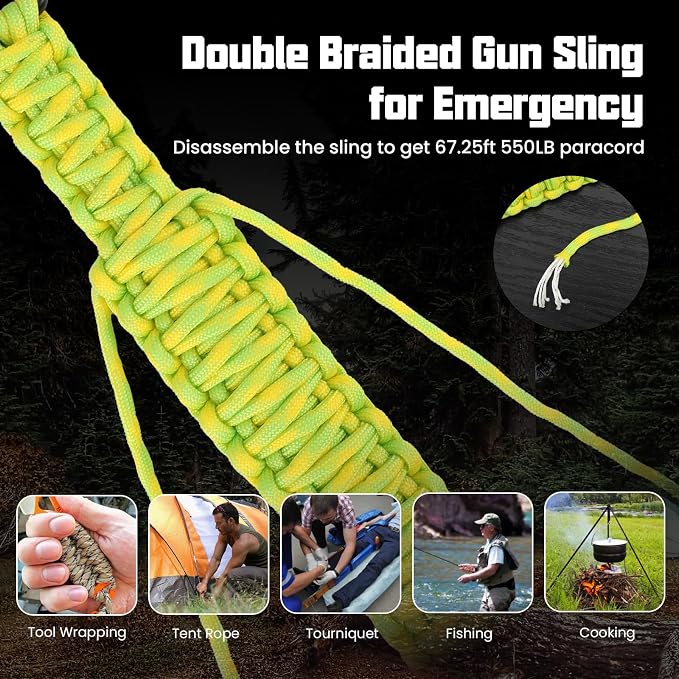 Double Braide 550LB Shotgun Sling 2 Point Paracord Rifle Sling, Non-Slip - Image 3