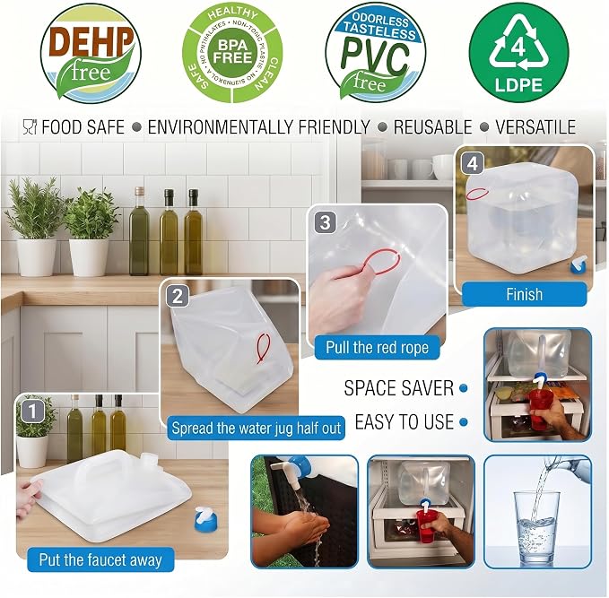 BEWBBAT 2 Pack Collapsible Water Container - Image 3