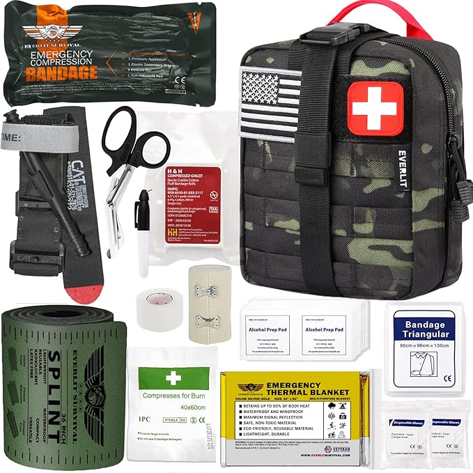 EVERLIT Emergency Trauma Kit, CAT GEN-7 Tourniquet 36" Splint, Military Combat by EVERLITSURVIVAL