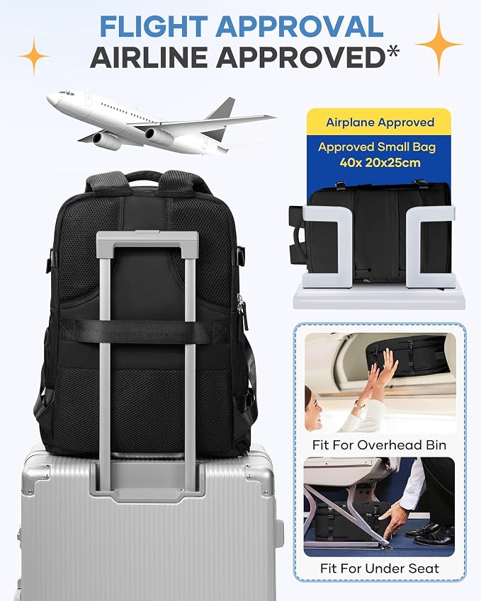 coofay Travel Backpack For Women Men Airline Approved Carry On Backpack Flight - Image 8