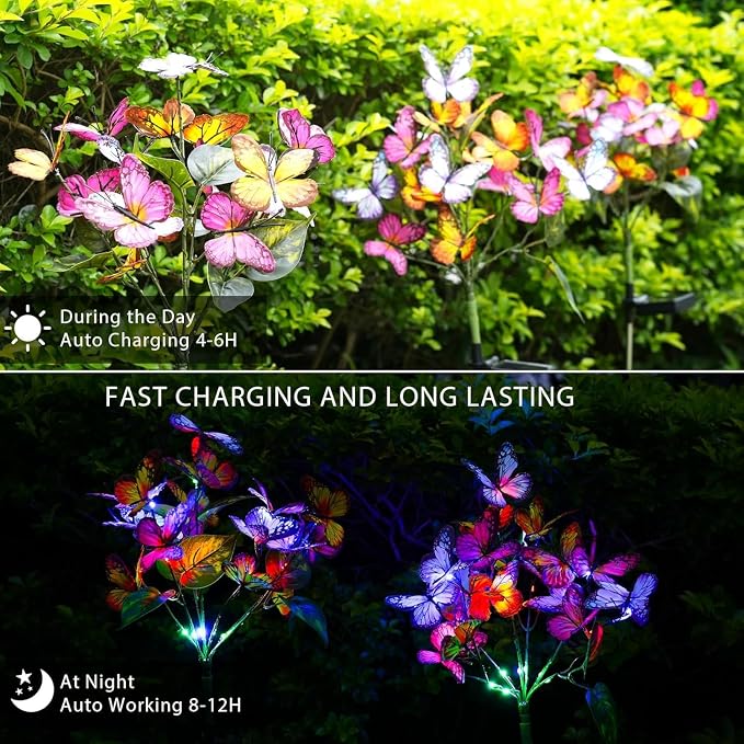 Adecorty Solar Garden Lights Outdoor Waterproof Decorative Solar Lights Outdoor - Image 2