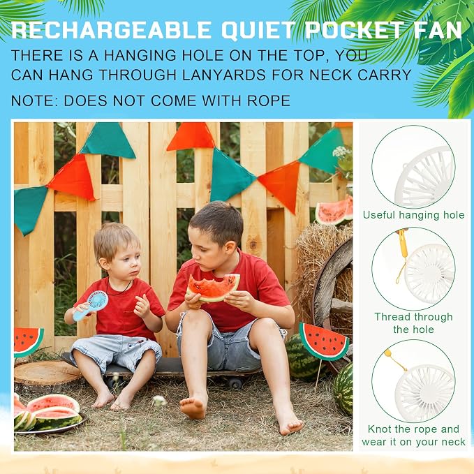 Woanger 12 Pcs Mini Handheld Fan Bulk 3 Speed USB Electric Battery Operated - Image 7