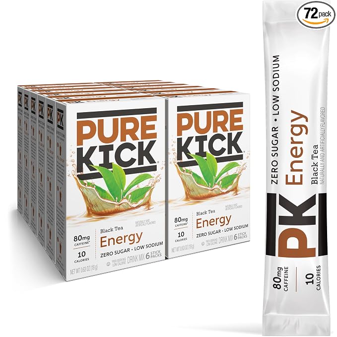 PURE KICK Energy Singles To Go Drink Mix, Includes 12 Boxes by PureKick
