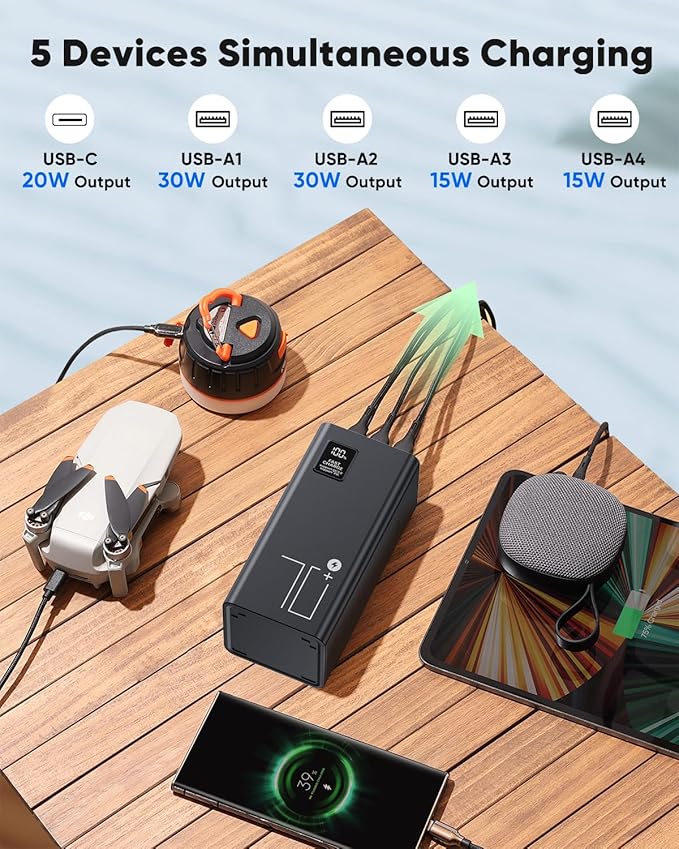 Portable Charger 70000mAh Power Bank Fast Charging, External Battery Pack High - Image 2