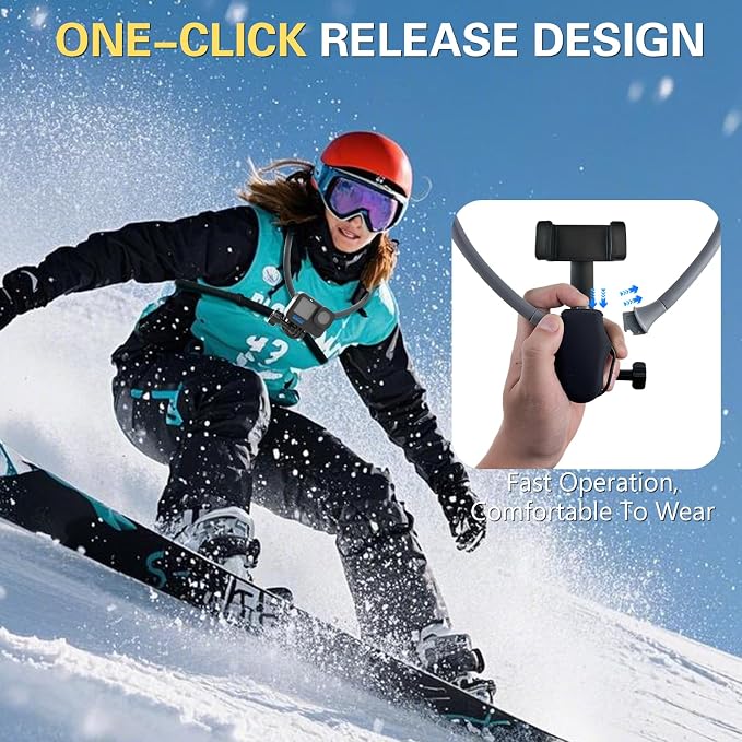 Beviliu Neck Phone Holder for Recording, Hands-Free POV/Vlog Neck Mount - Image 7