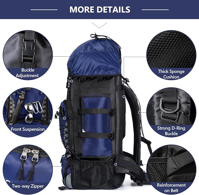 90L Hiking Backpack, Waterproof Camping Bag - Image 4