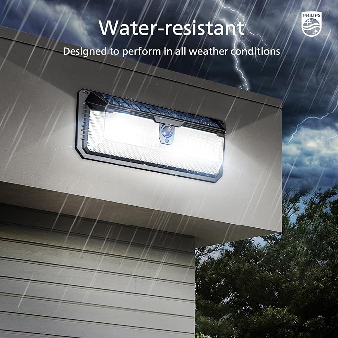 Philips Solar Lights Motion Sensor Outdoor, 258 LEDs Solar Powered Security - Image 8