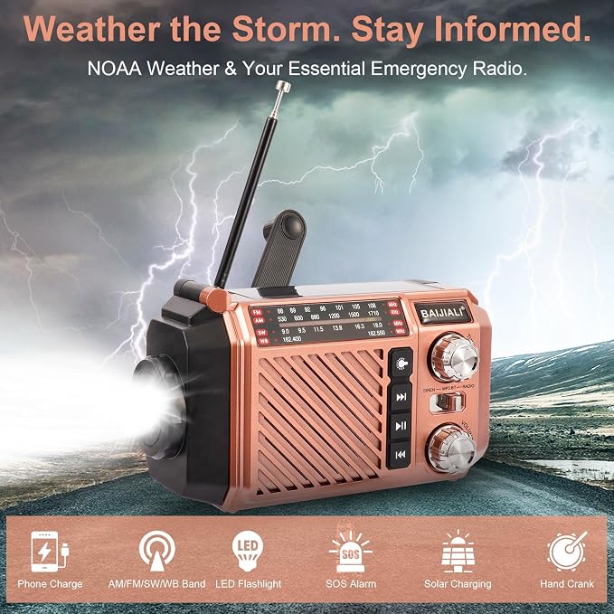 Hand Crank Emergency Weather Radio - Image 3