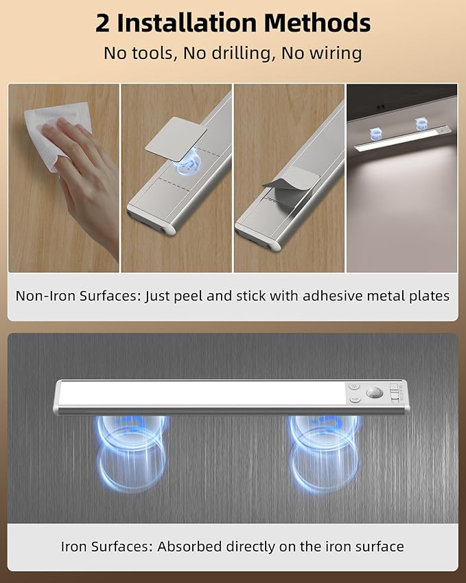 EZVALO Under Cabinet Lighting, 3500mAh Rechargeable Motion Sensor Light Indoor - Image 7