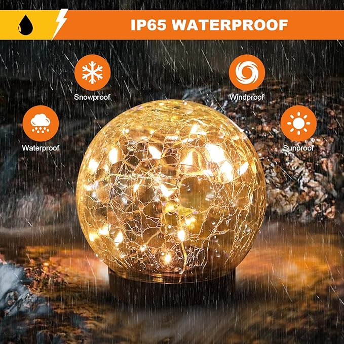 MLKNK Solar Globe Lights Outdoor Waterproof-Solar Balls-Solar Garden Lights-Orbs - Image 2