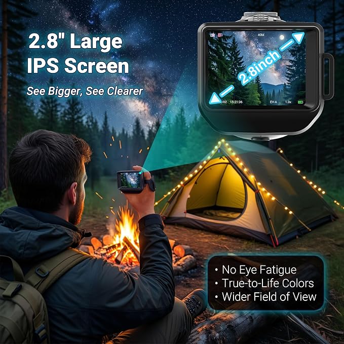 Sheawasy Night Vision Monocular, 2.8" Large Screen, 850nm Dual IR, 8GB Memory - Image 3