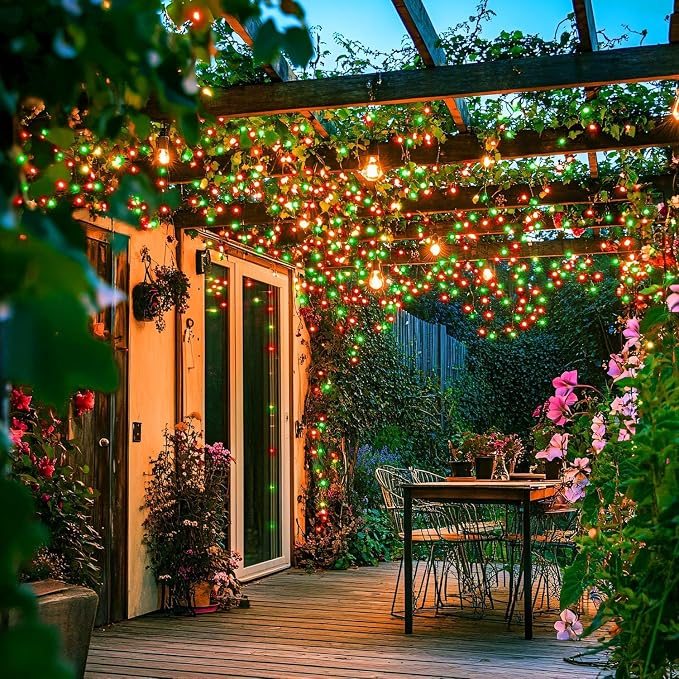 JMEXSUSS 200 LED Red and Green String Lights Outdoor, 66ft Christmas String - Image 3