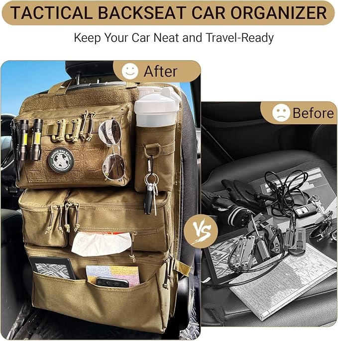 Tactical Seat Back Organizer Heavy Duty MOLLE Panel Organizer - Image 6