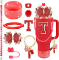 9PCS Red for Stanley Cup Accessories Set Bling Initials Bow Charms for Stanley by Unknown