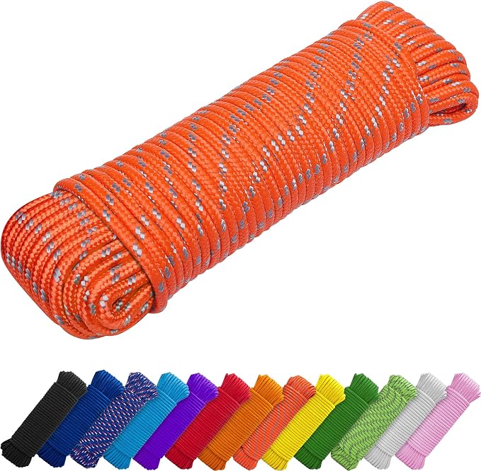 TECEUM Rope – 90 Feet x 3/8 Inch – Orange Gray – Strong All-Purpose Utility by TECEUM