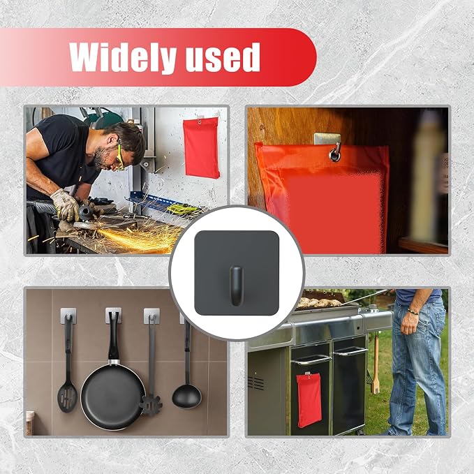 Emergency Fire Blanket Wall Hooks，Waterproof Stainless Steel Adhesive Hooks - Image 5