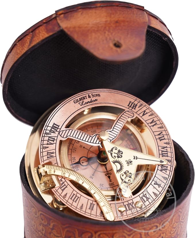 Humaira Nautical Vintage Brass Sundial Compass by HumairaNautical