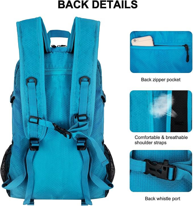 Goloni 45L Hiking Backpack Lightweight Foldable, Waterproof Camping Backpack - Image 4