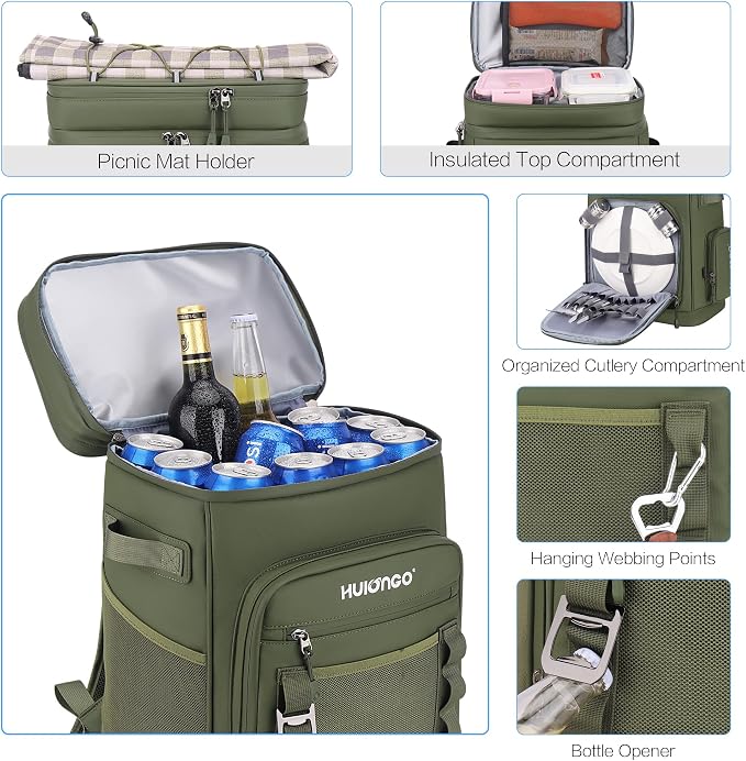 Hulongo Large Waterproof Insulated Cooler Backpack - Image 4