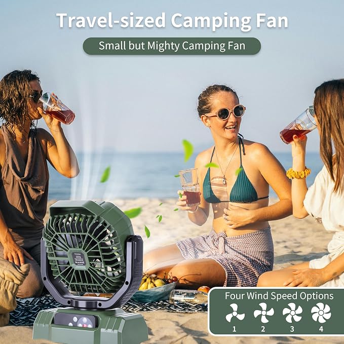 AVV 20000mAh High Speed Portable Camping Rechargeable Fan - Image 2
