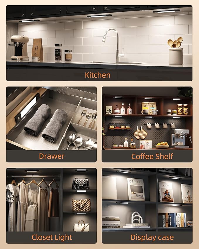 EZVALO Under Cabinet Lighting, Wireless Closet Lights, 50 LED Rechargeable - Image 7