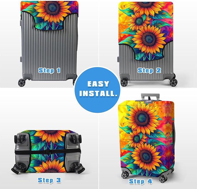 Luggage Cover Protector for 22-24 Inch Suitcases, TSA Approved Elastic Travel - Image 6